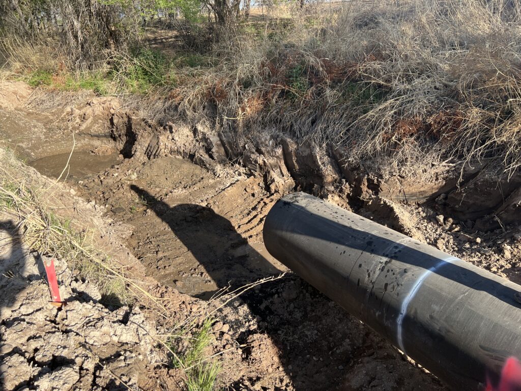 Entry pipe prior to culver, grate, and gate installation